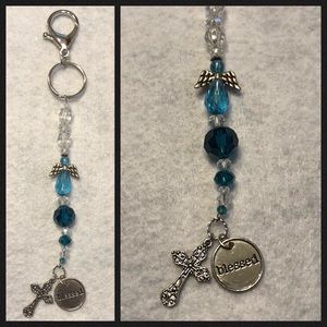 Handmade purse charms/ keychains. Blue Angel M